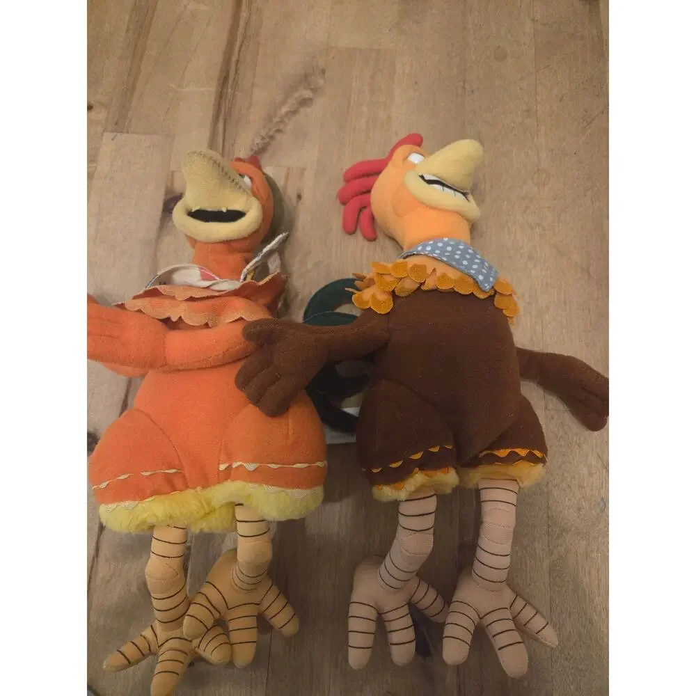 Vintage 2000 Chicken Run Plush Lot - Rocky & Ginger Playmates Toys DreamWorks